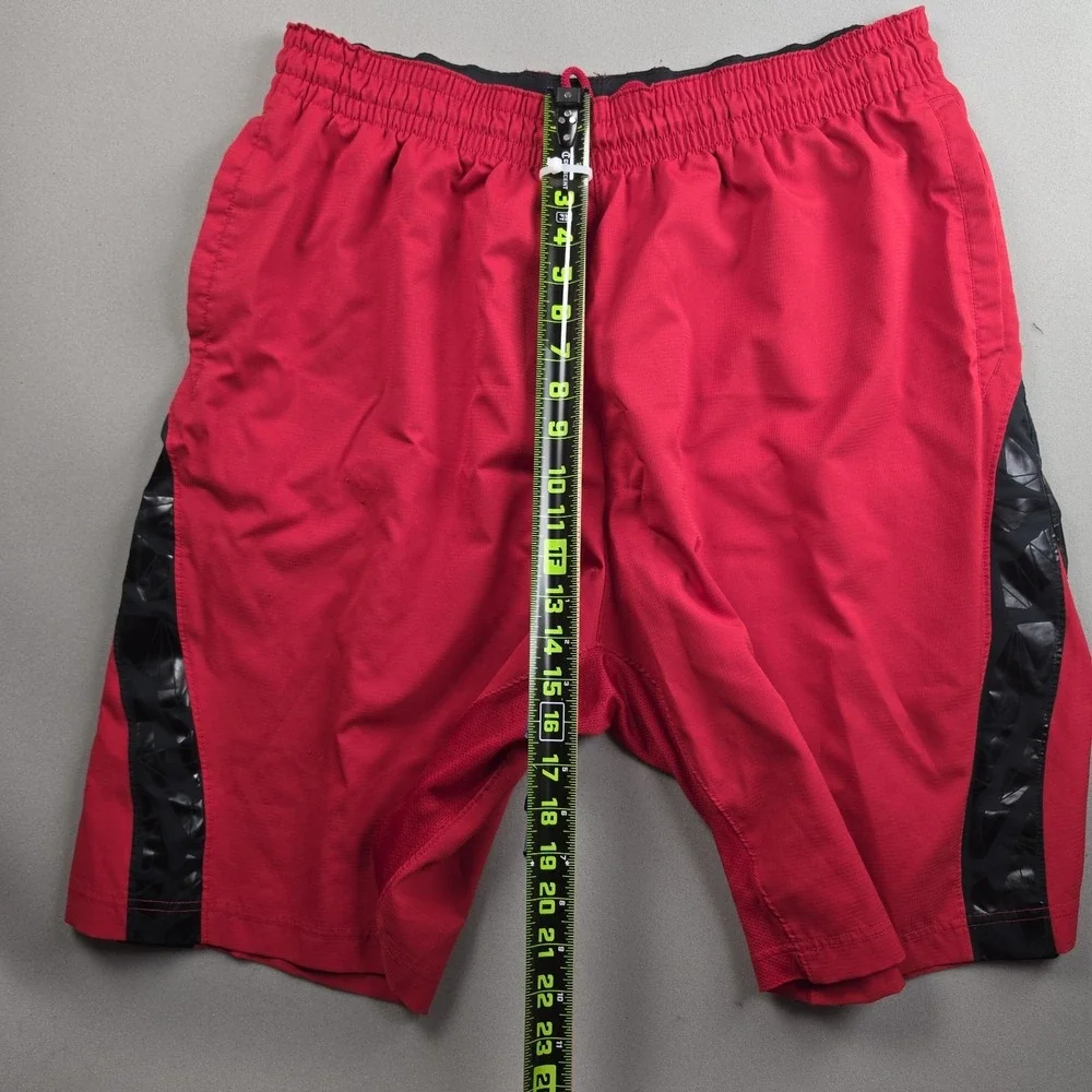 Jordan Mens XL Red Black Basketball Shorts Dri-FIT Geometric Side Panels 547620